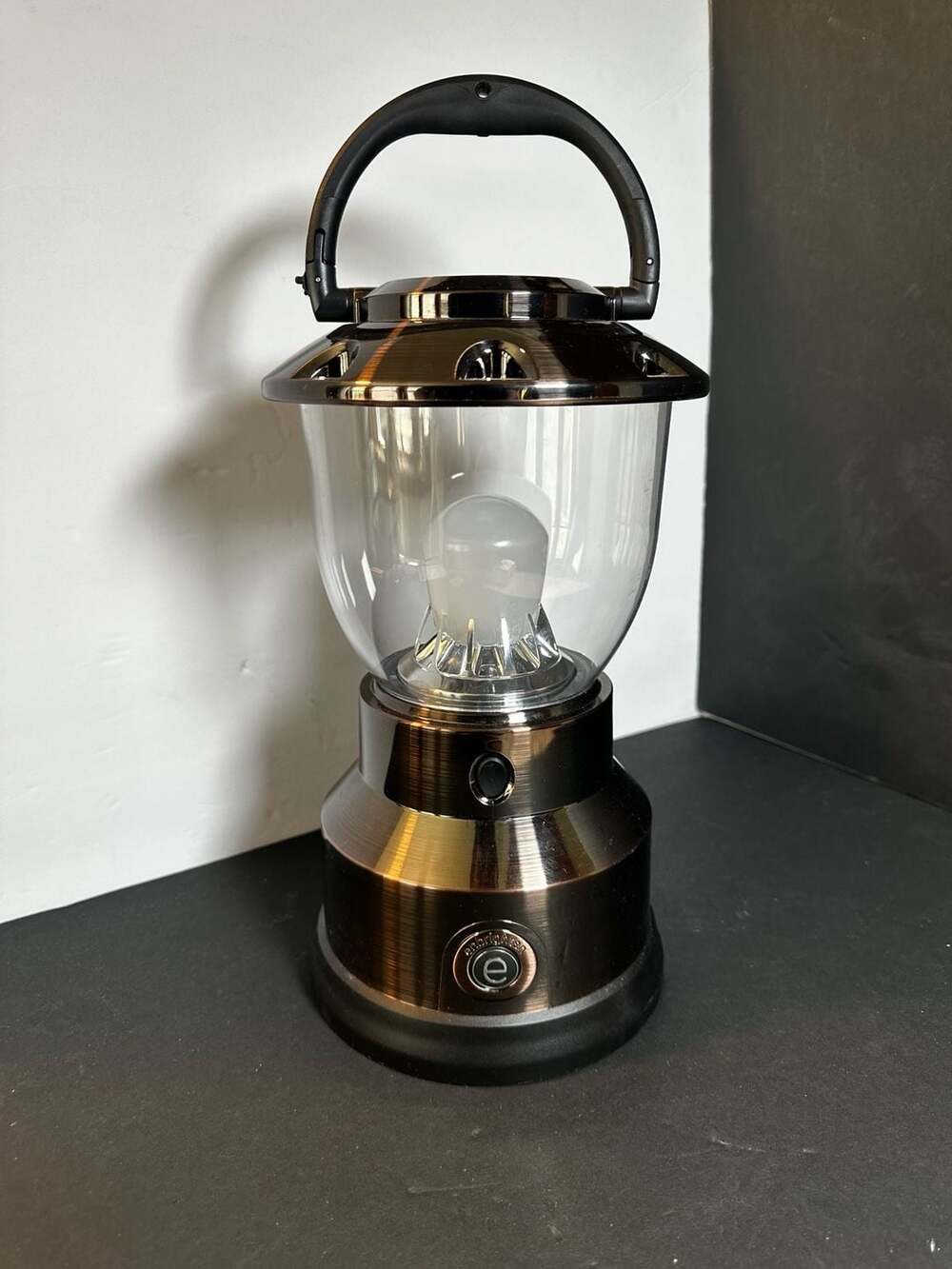 Enbrighten LED Camping Lantern with Dimmable Nickel Finish